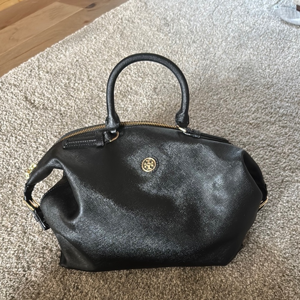 Tory Burch Black Satchel with Structured Design